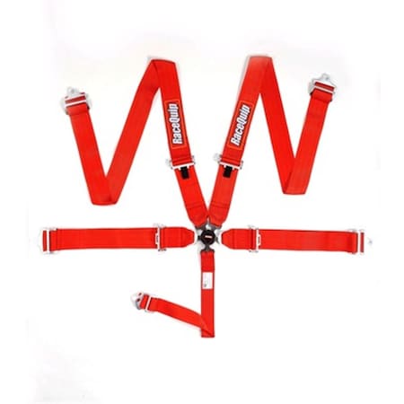 Racequip 741011 SFI 5-Point Camlock Lap Belts, Red RQP-741011